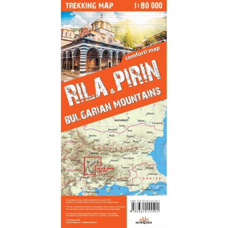 Rila&Pirin Bulgarian Mountains trekking map...