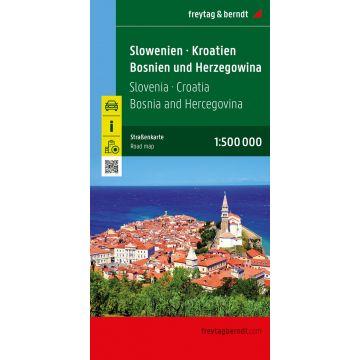 Mapa Słowenia Chorwacja Bośnia i Hercegowina...