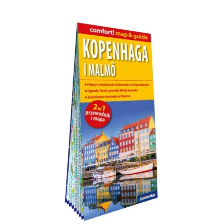 Kopenhaga i Malmö laminowany map&guide 2w1...