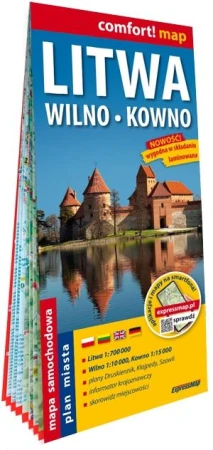 Litwa Wilno Kowno mapa samochodowa 1:700 000