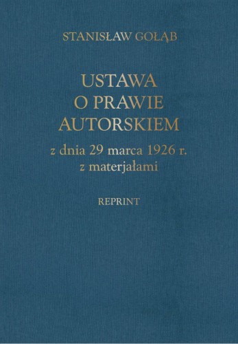 Przejdź do produktu USTAWA O PRAWIE AUTORSKIM Z DNIA 29 MARCA 1926...