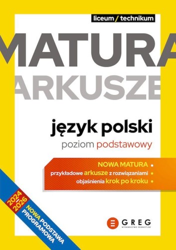 Przejdź do produktu JĘZYK POLSKI. MATURA. ARKUSZE. POZIOM PODSTAWOWY