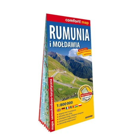 Rumunia i Mołdawia laminowana mapa samochodowa...