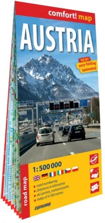 Austria mapa samochodowa 1:500 000 laminat 2025