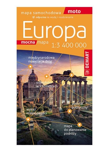 Przejdź do produktu EUROPA. MAPA SAMOCHODOWA 1:3 400 000. MOCNA...