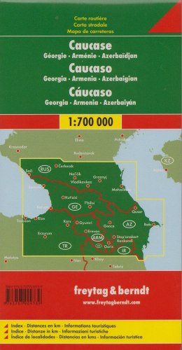 Kaukaz gruzja armenia azerbejdżan mapa 1:700 000