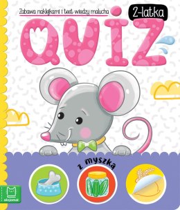 Quiz 2-latka z myszką. Zabawa naklejkami i test wiedzy malucha