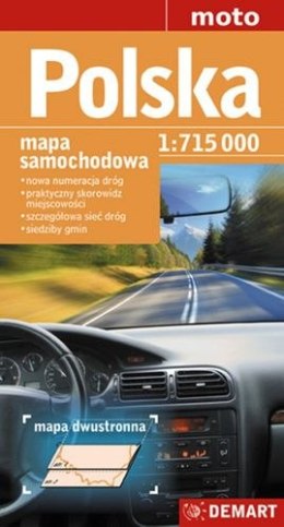 Polska mapa samochodowa 1:715 000 wyd. 2017