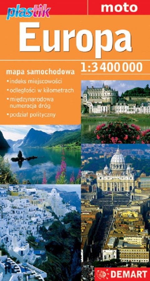 Europa mapa samochodowa 1:3 400 000