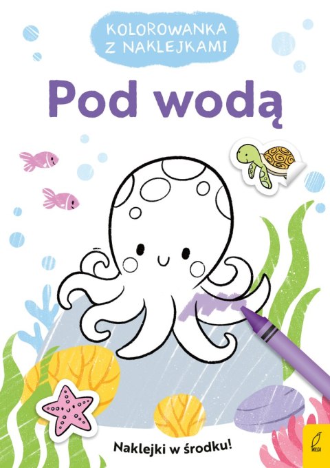 Pod wodą. Kolorowanka z naklejkami