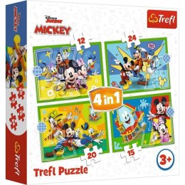Puzzle 4w1 (12,15,20,24) Wśród przyjaciół Mickey Mouse 34616