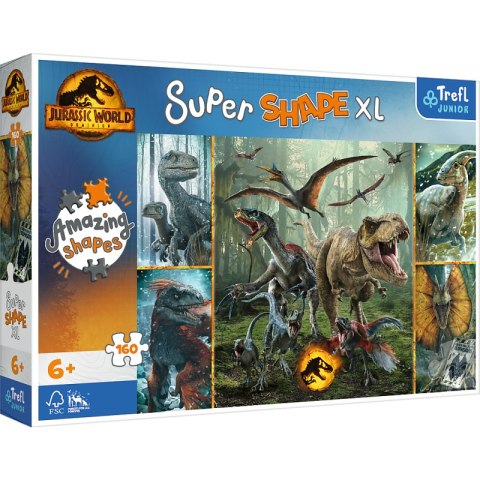 Puzzle 160 XL Super Shape Niezwykłe dinozaury 50026