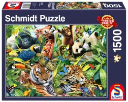 Puzzle 1500 PQ Kolorowy świat zwierząt