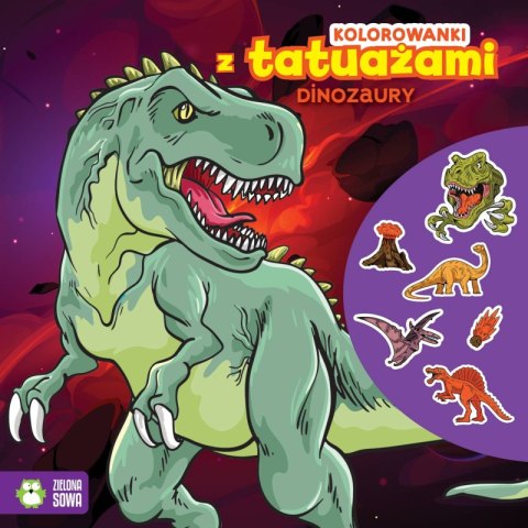 Dinozaury. Kolorowanki z tatuażami