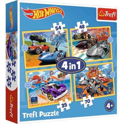 Puzzle 4w1 Pojazdy Hot Wheels 34627