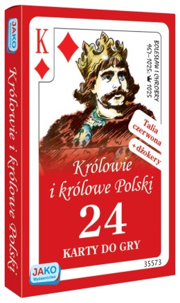 Karty do gry Królowie i królowe Polski 24 listki talia czerwona