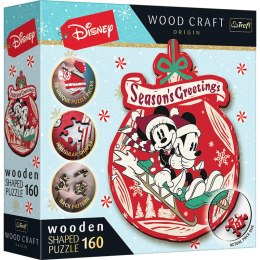 Puzzle160 drewniane konturowe Świąteczna przygoda Mickey i Minni 20192