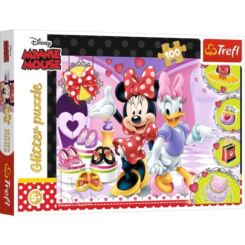 Puzzle 100 brokatowe Minnie i błyskotki 14820