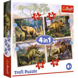 Puzzle 4w1 (35,48,54,70) Ciekawe Dinozaury 34383