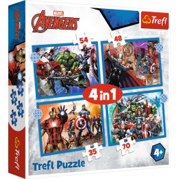 Puzzle 4w1 (35,48,54,70) Odważni Avengersi 34386