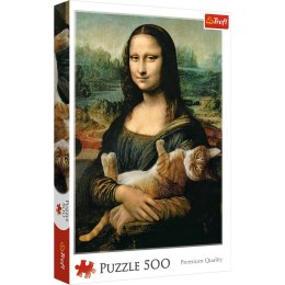 Puzzle 500 Mona Lisa i kot mruczek 37294