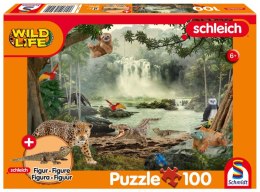 Puzzle 100 Schleich Dzika Przyroda + figurka 112301