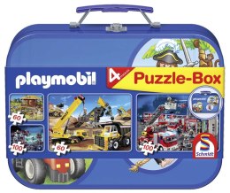 Puzzle 2 x 60 +2 x 100 w walizce Playmobil niebieski 103012