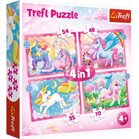 Puzzle 4w1 (12,15,20,24) Jednorożce i magia 34389