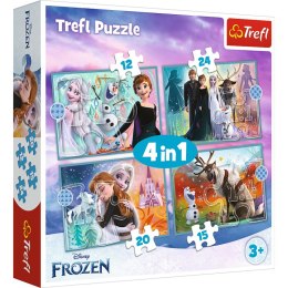 Puzzle 4w1 (12,15,20,24) Niezwykły świat Frozen 34381