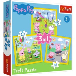 Puzzle 3w1 (20,36,50) Wesoły dzień Peppy 34849