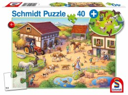 Puzzle 40 Farma + figurki zwierząt 109956
