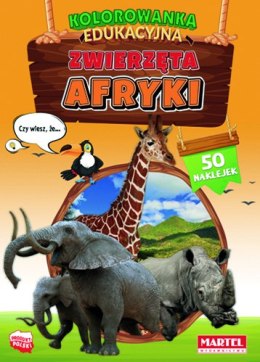 Zwierzęta Afryki. Kolorowanka z naklejkami
