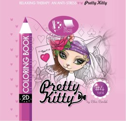 Kolorowanka antystresowa 200x200 20 kartek Usztywniana 2D brokat Pretty Kitty 4