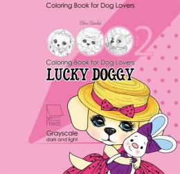 Kolorowanka antystresowa 200x200 20 kartek usztywniana 2D brokat Lucky Doggy 2