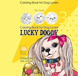 Kolorowanka antystresowa 200x200 20 kartek usztywniana 2D brokat Lucky Doggy 3