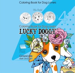 Kolorowanka antystresowa 200x200 20 kartek usztywniana 2D brokat Lucky Doggy 4