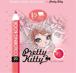 Kolorowanka antystresowa 200x200 20 kartek usztywniana 2D brokat Pretty Kitty 2