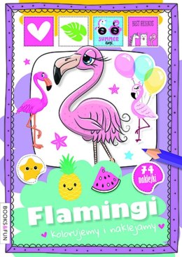 Flamingi. Kolorujemy i naklejamy