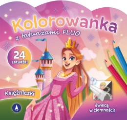 Księżniczki. Kolorowanka z tatuażami FLUO