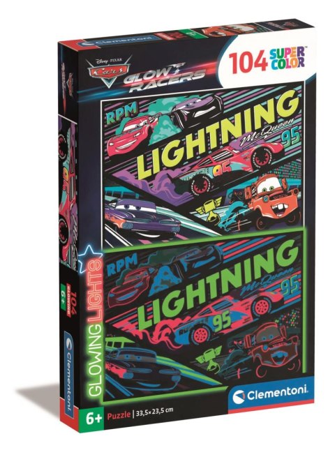 Puzzle 104 Glowing Cars Glow Racers 25758