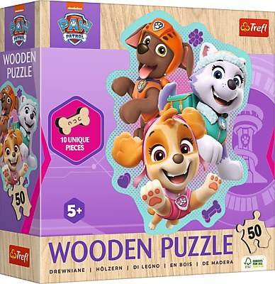 Puzzle 50 Drewniane Konturowe Wesoła gromadka piesków PAW Patrol 20258