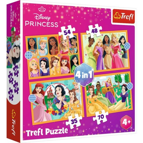 Puzzle 4w1 Bajkowe historie Disney Princess 34651