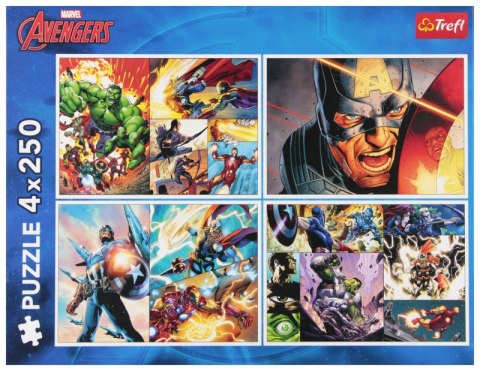 Puzzle 4x250 Bohaterskie dni Marvel The Avengers 13309