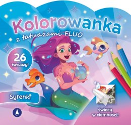 Syrenki. Kolorowanka z tatuażami FLUO