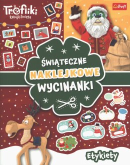 Etykiety. Trefliki ratują święta. Świąteczne naklejkowe wycinanki