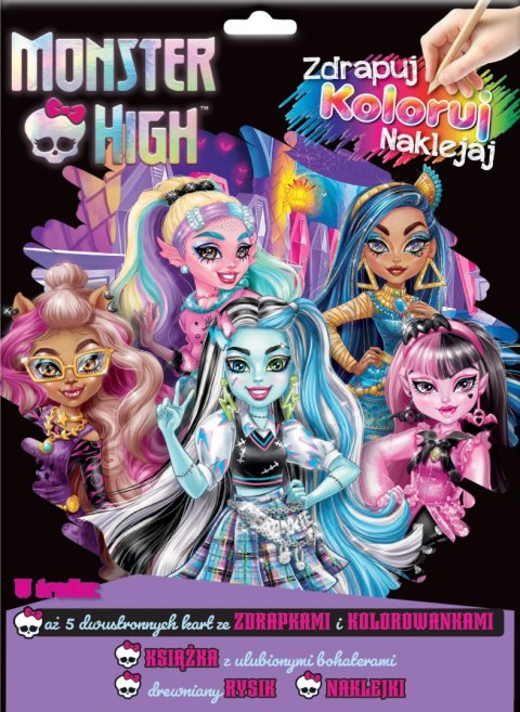 Monster High. Zdrapuj, koloruj, naklejaj