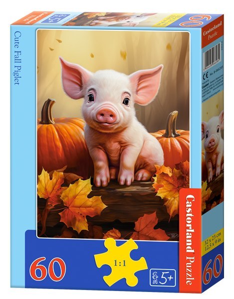 Puzzle 60 Cute Fall Piglet B-066285