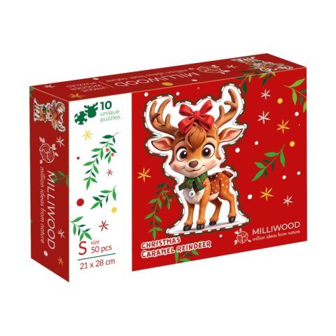 Puzzle drewniane Christmas Caramel Reindeer