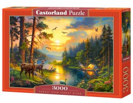 Puzzle 3000 Sunset over Forest River C-300686-2